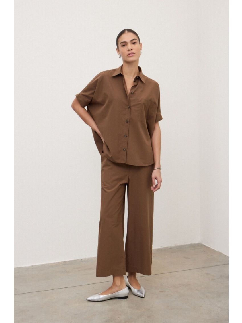 Over size short shirt cioccolate