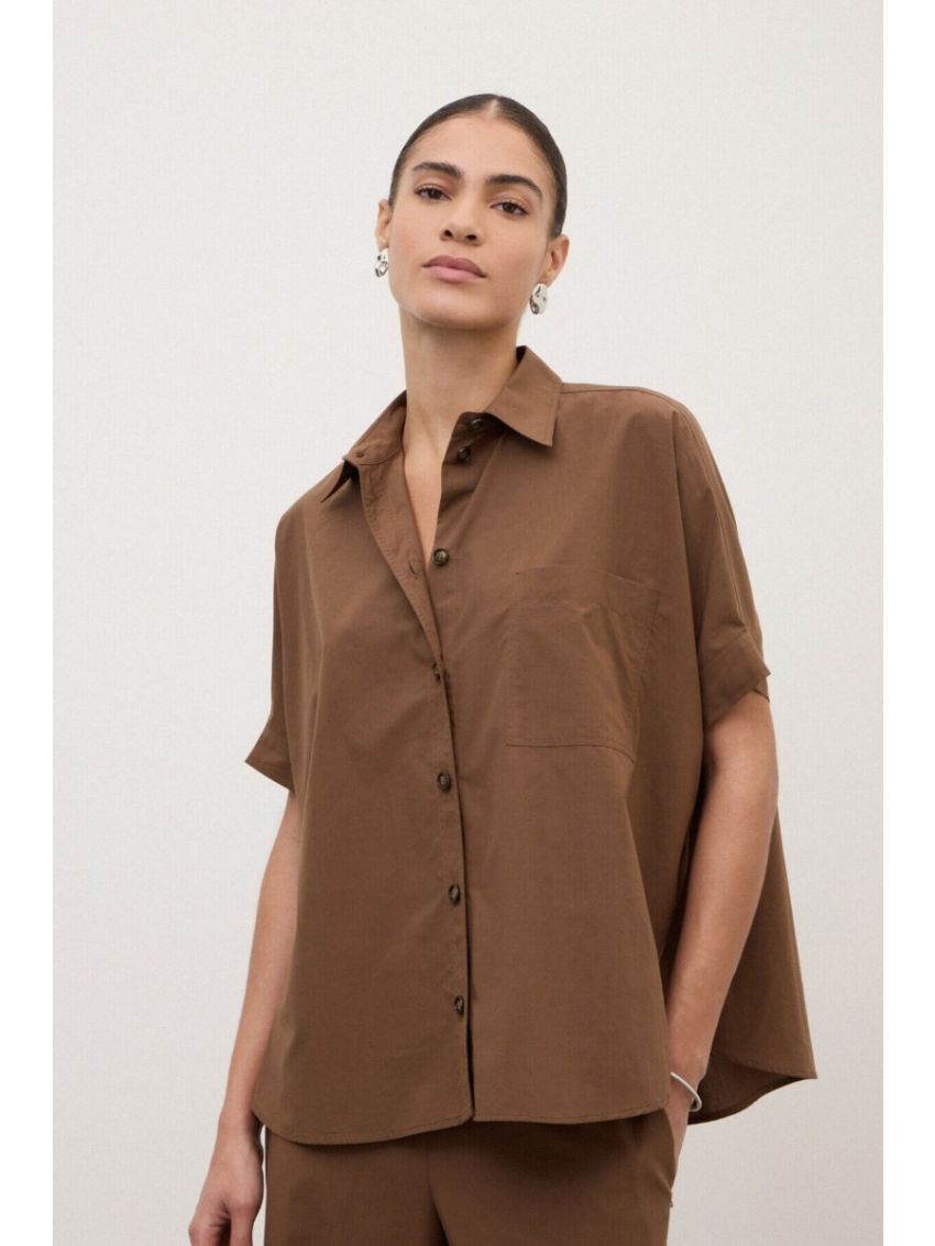 Over size short shirt cioccolate