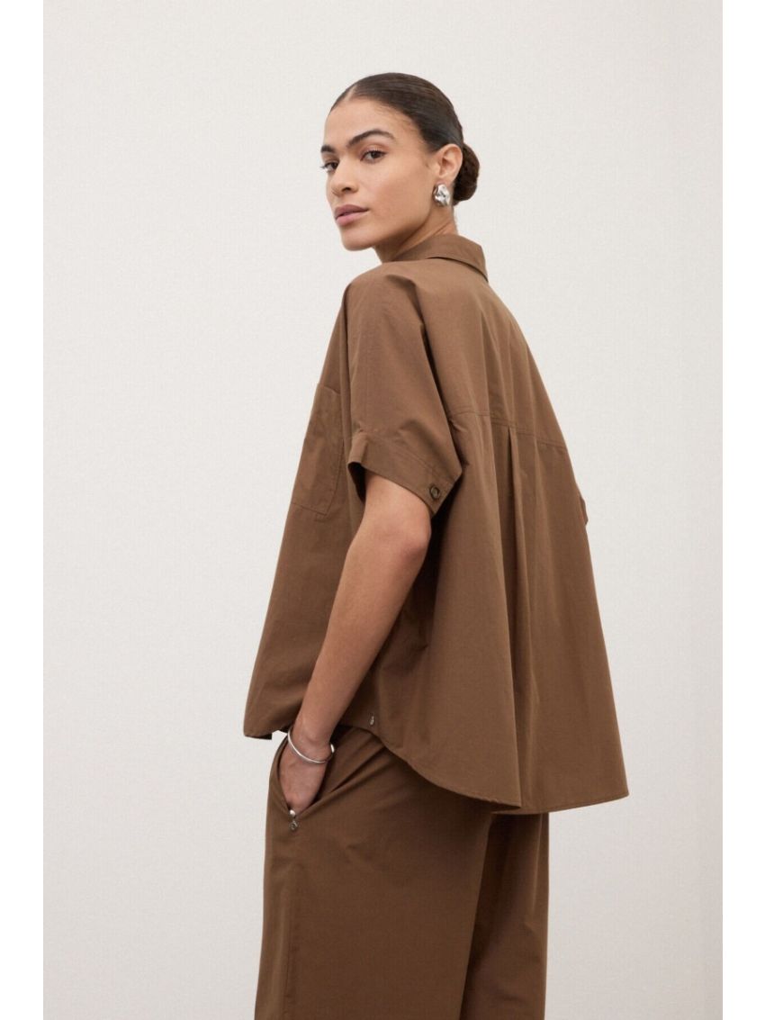 Over size short shirt cioccolate