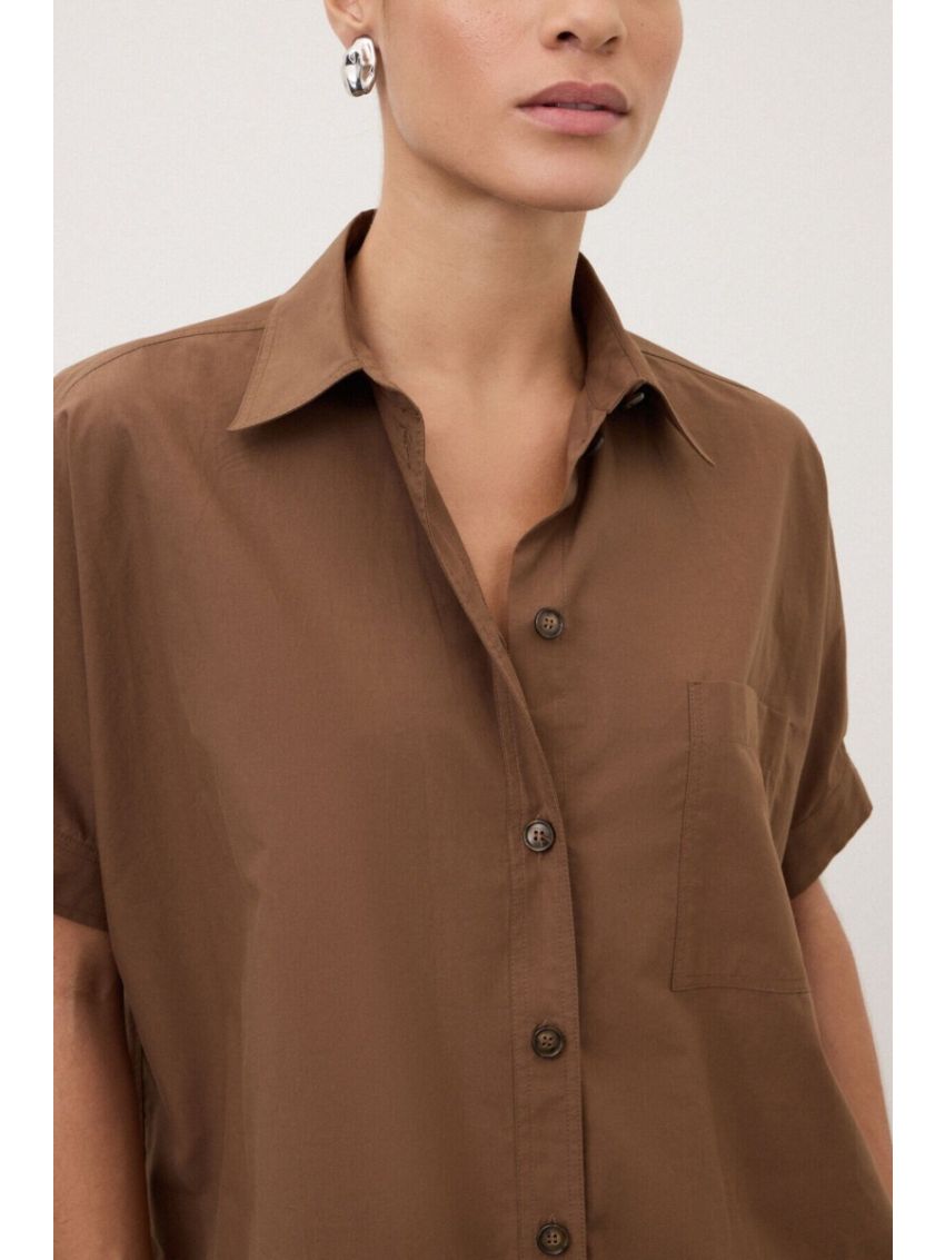 Over size short shirt cioccolate