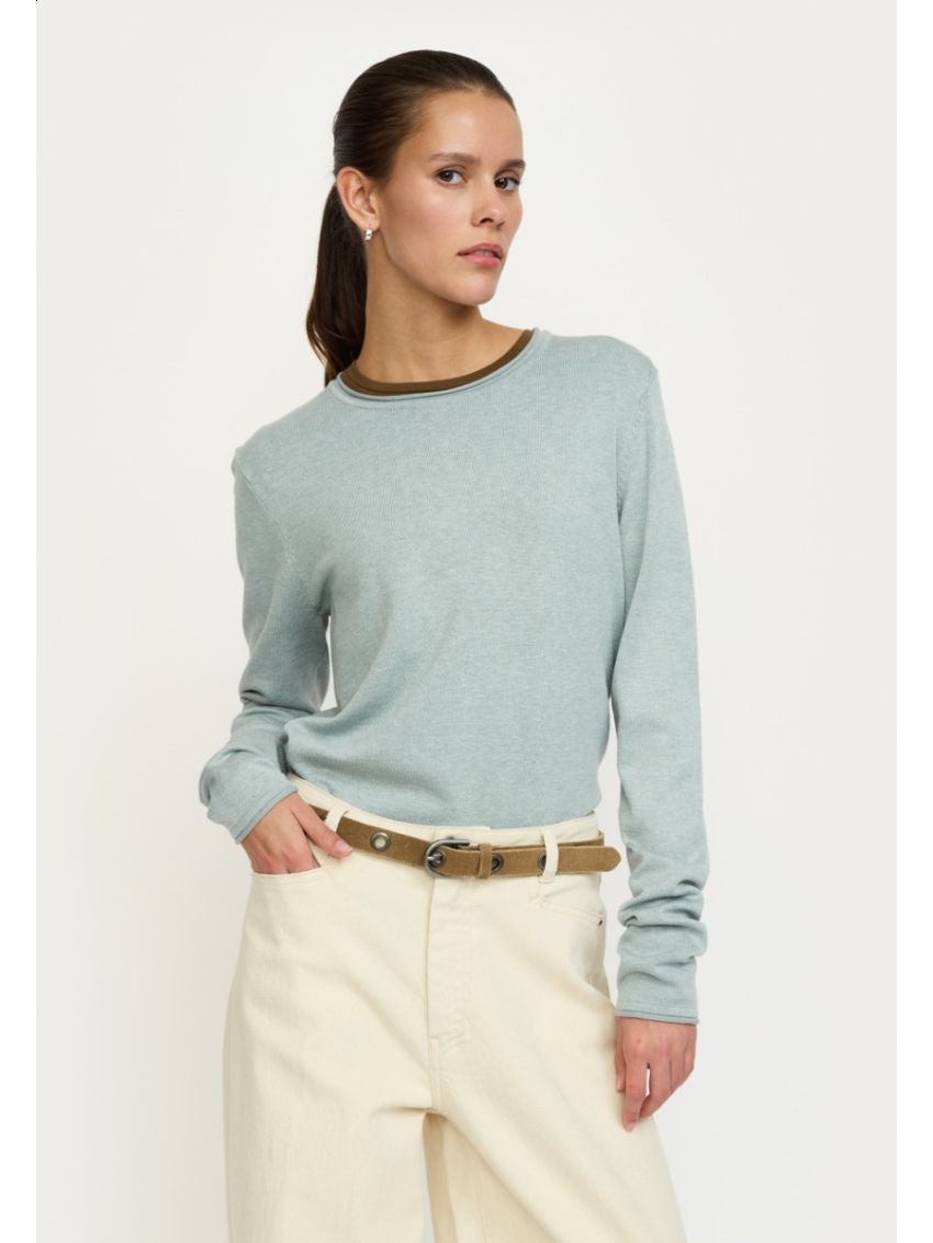 SSMaria O-Neck Roll Edge