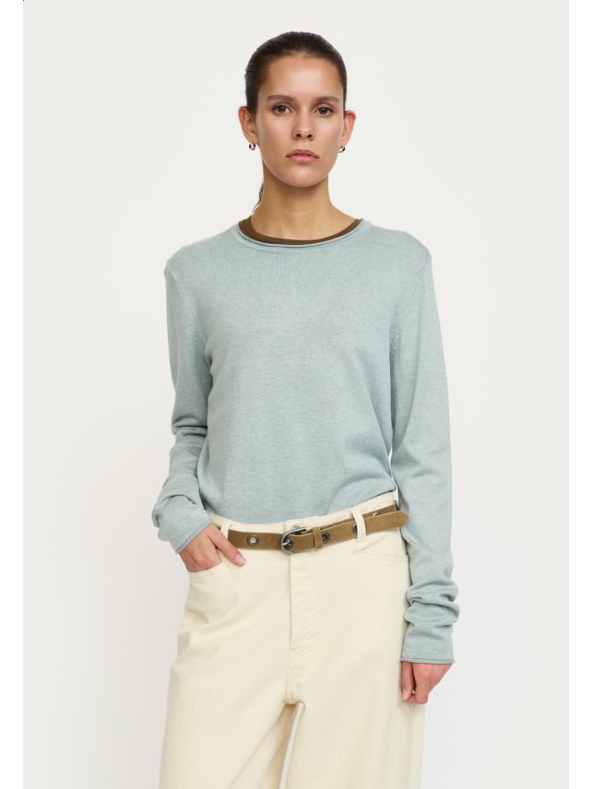 SSMaria O-Neck Roll Edge