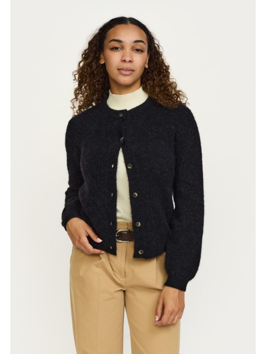 SRAllison o_neckcardigan knit Svart